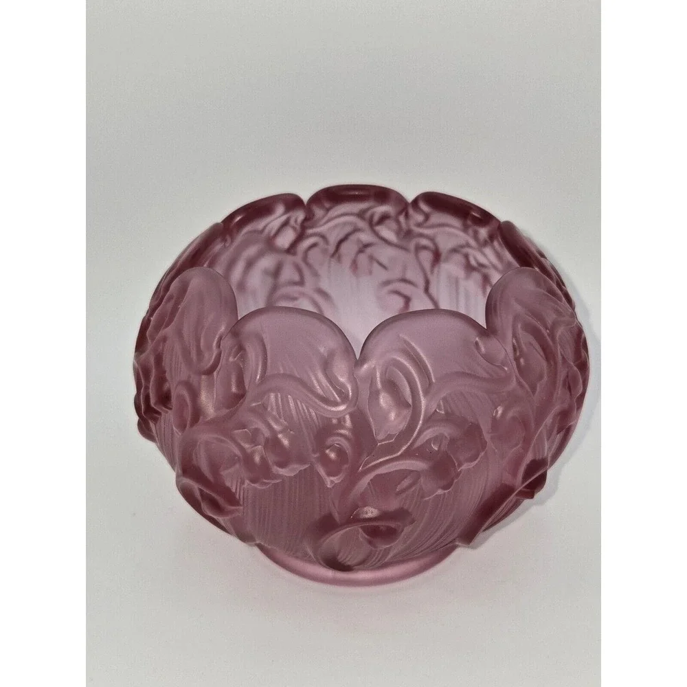 Fenton Rose Magnolia‎ Pink Lily of The Valley Rose Bowl